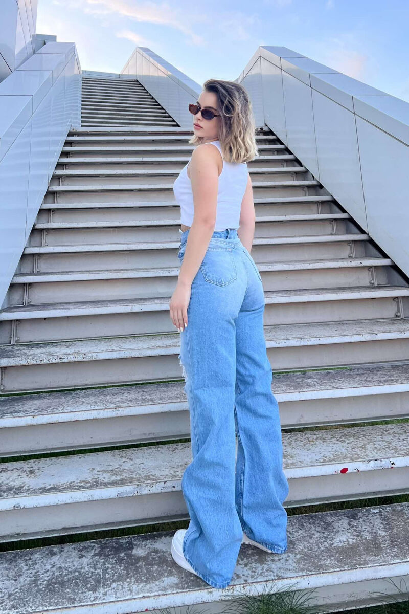 RIPPED JEANS ONE COLOR WOMEN JEANS BLUE/BLU - 4