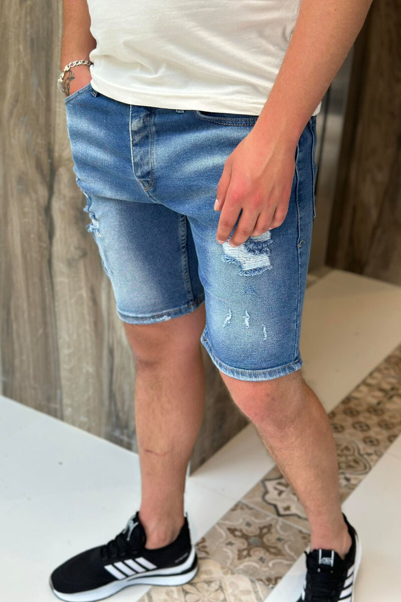 RIPPED MAN SHORT JEANS BLUE/BLU - 3