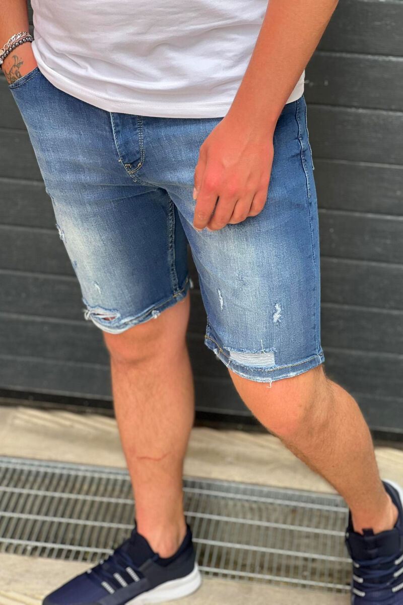 RIPPED MAN SHORT JEANS BLUE/BLU - 3