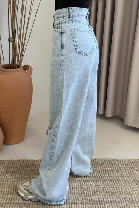RIPPED SIMPLE WOMEN JEANS LIGHTBLUE/BZ - 4