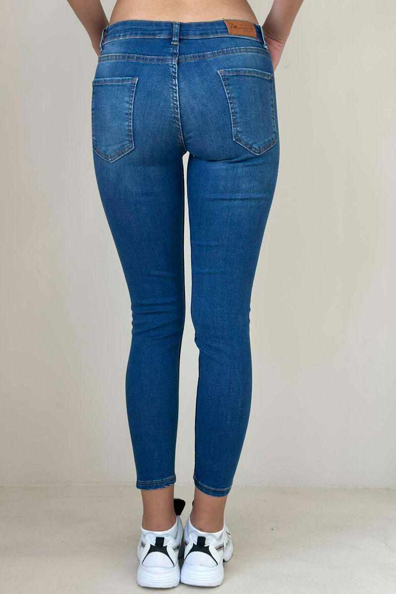 RIPPED SLIM FIT WOMEN JEANS BLUE/BLU - 2