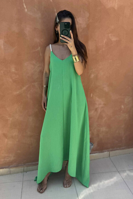 ROPE STRAP DETAIL WOMEN DRESS GREEN/JESHILE 