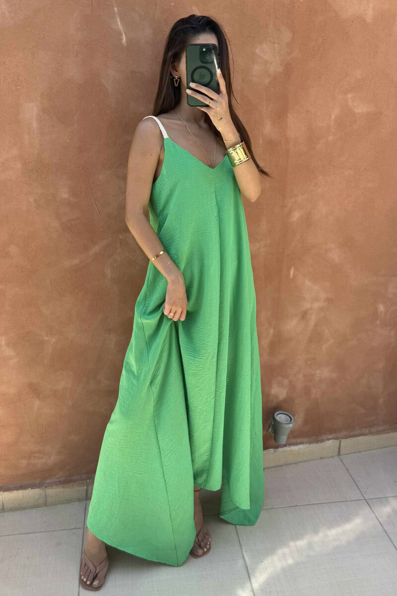 ROPE STRAP DETAIL WOMEN DRESS GREEN/JESHILE - 3