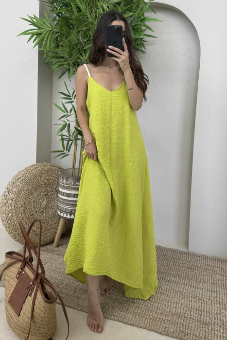 ROPE STRAP DETAIL WOMEN DRESS LIGHT GREEN/JEZB - 1