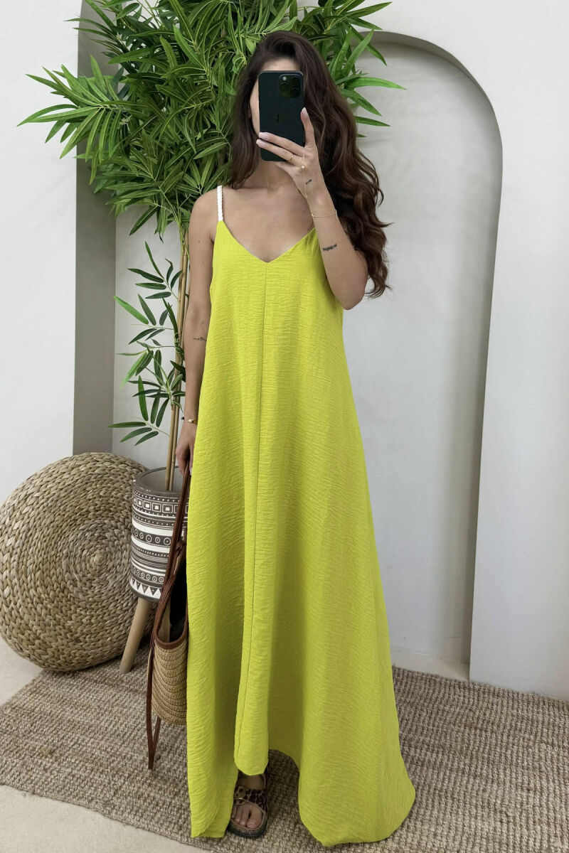ROPE STRAP DETAIL WOMEN DRESS LIGHT GREEN/JEZB - 3
