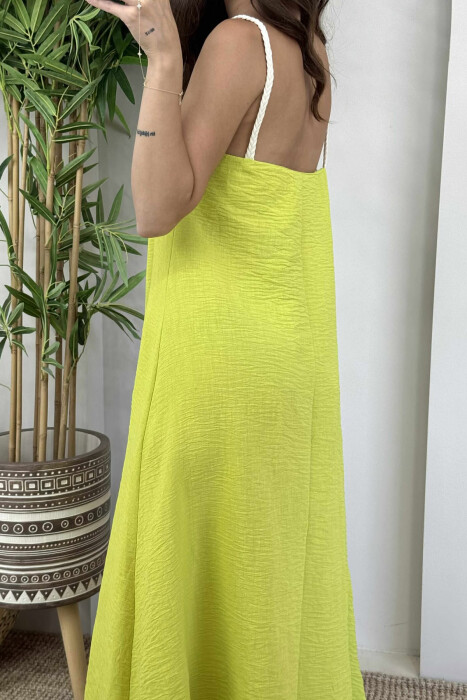ROPE STRAP DETAIL WOMEN DRESS LIGHT GREEN/JEZB - 7