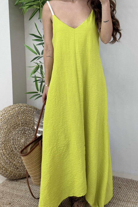 ROPE STRAP DETAIL WOMEN DRESS LIGHT GREEN/JEZB - 5