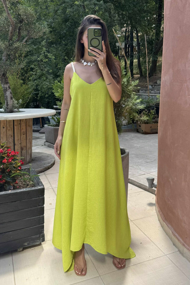 ROPE STRAP DETAIL WOMEN DRESS LIGHT GREEN/JEZB - 2