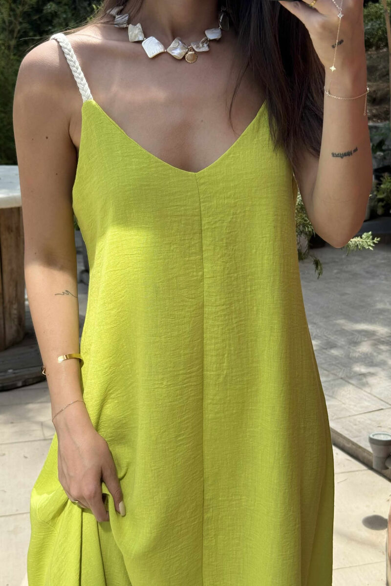 ROPE STRAP DETAIL WOMEN DRESS LIGHT GREEN/JEZB - 4