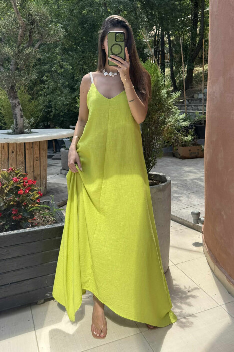 ROPE STRAP DETAIL WOMEN DRESS LIGHT GREEN/JEZB - 8