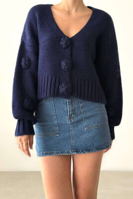 ROSE BUTTONS WOMEN CARDIGAN DARK BLUE/BEE 