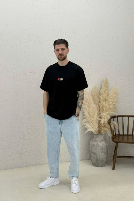ROUND NECK BACK IMAGE MEN T-SHIRT BLACK/ E ZEZE - 3