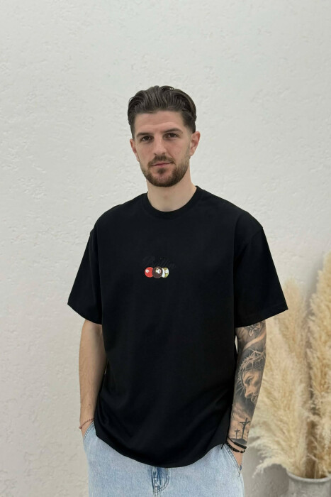 ROUND NECK BACK IMAGE MEN T-SHIRT BLACK/ E ZEZE - KLAUDIO FASHION