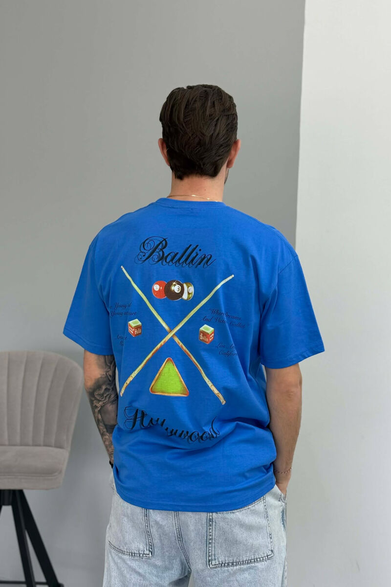 ROUND NECK BACK IMAGE MEN T-SHIRT BLUE/BLU - 4