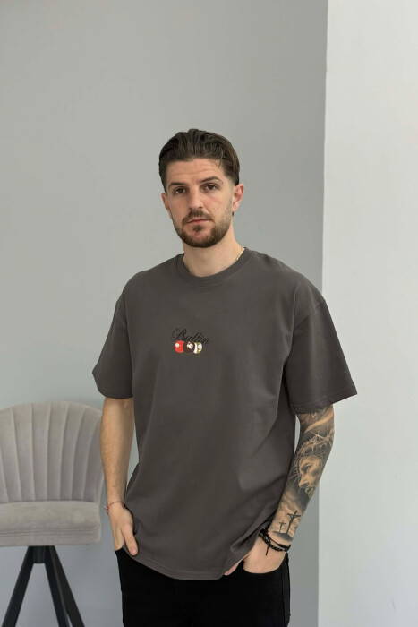 ROUND NECK BACK IMAGE MEN T-SHIRT DARK GREY/GEE - 1