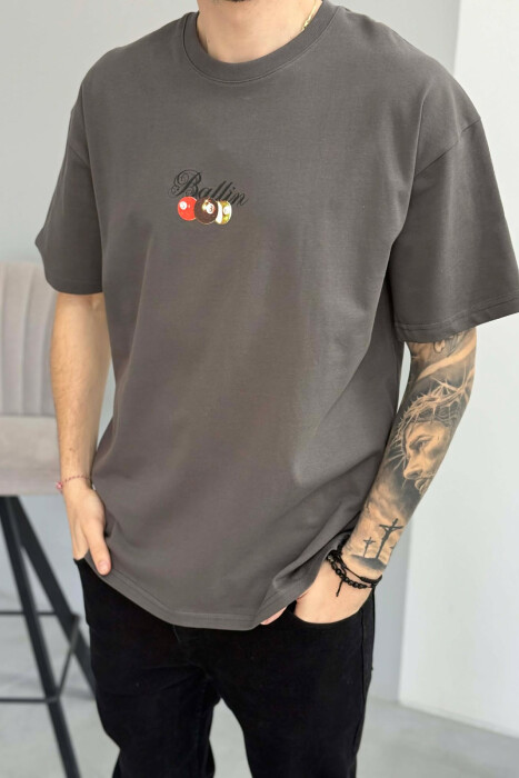 ROUND NECK BACK IMAGE MEN T-SHIRT DARK GREY/GEE - 2