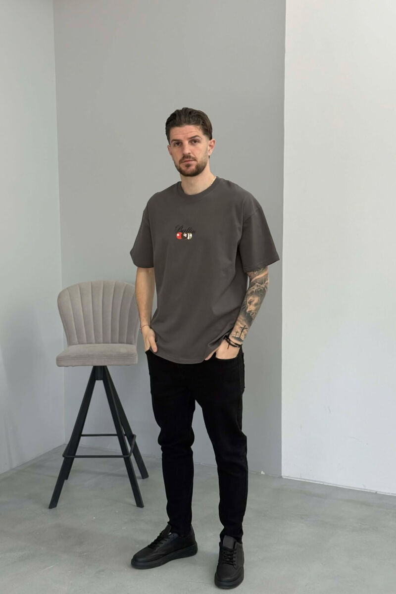 ROUND NECK BACK IMAGE MEN T-SHIRT DARK GREY/GEE - 3