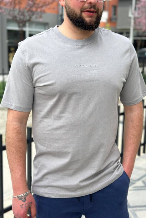 ROUND NECK COTTON MEN T-SHIRT GREY/GRI 