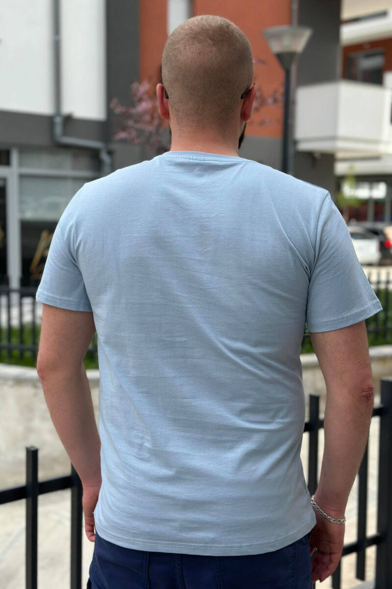 ROUND NECK COTTON MEN T-SHIRT LIGHTBLUE/BZ - 2