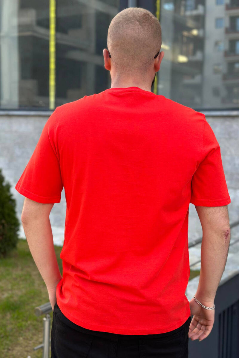 ROUND NECK COTTON MEN T-SHIRT RED/E KUQE - 2