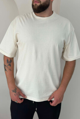 ROUND NECK COTTON MEN T-SHIRT CREAM/KREM 