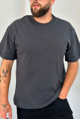 ROUND NECK COTTON MEN T-SHIRT GREY/GRI 