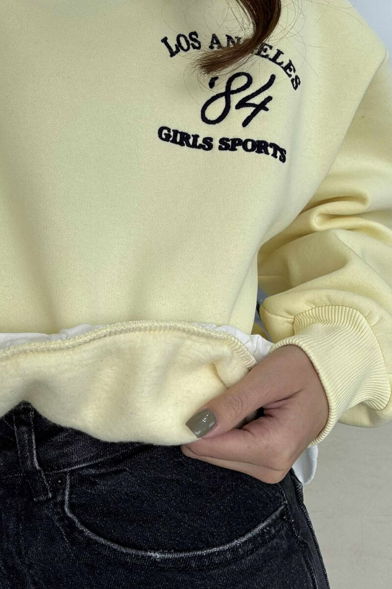 ROUND NECK LA FLUFFY WOMEN SWEATSHIRT YELLOW/E VERDHE - 4