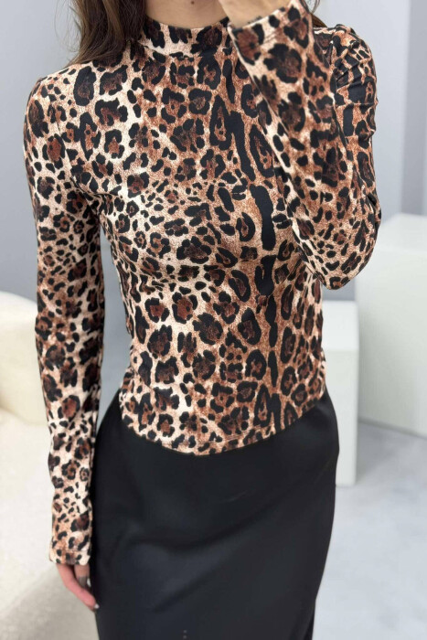 ROUND NECK LEO DESIGN WOMEN SWEATSHIRT LEO/LEOPARD - 3