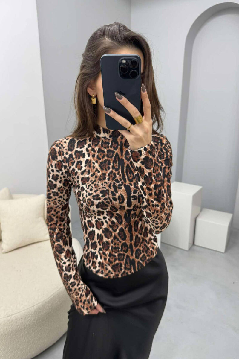 ROUND NECK LEO DESIGN WOMEN SWEATSHIRT LEO/LEOPARD - 5