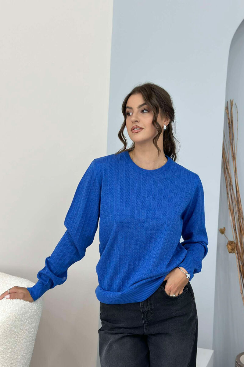 ROUND NECK LIGHT WOMEN SWEATER BLUE/BLU - 2