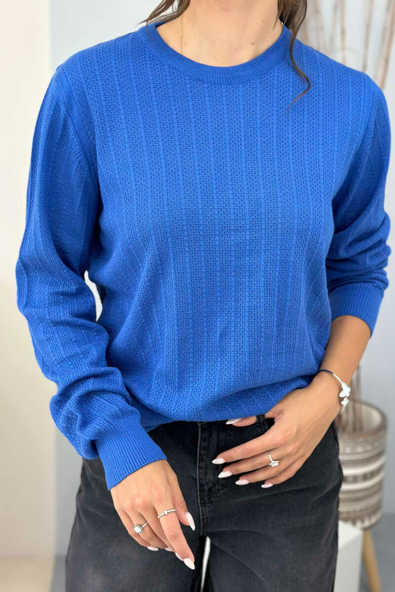 ROUND NECK LIGHT WOMEN SWEATER BLUE/BLU - 3