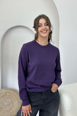 ROUND NECK LIGHT WOMEN SWEATER PURPLE/LEJLA 