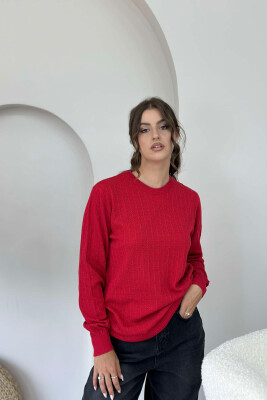 ROUND NECK LIGHT WOMEN SWEATER RED/E KUQE 