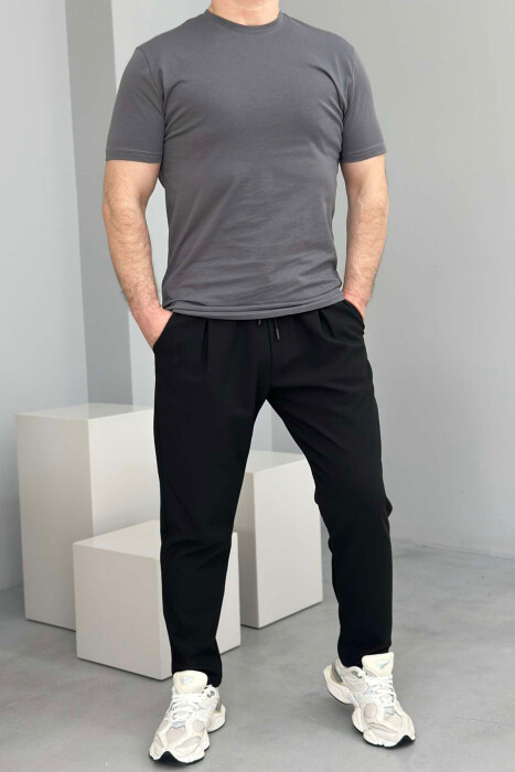 ROUND NECK ONE COLOR MEN T-SHIRT GREY/GRI - 2