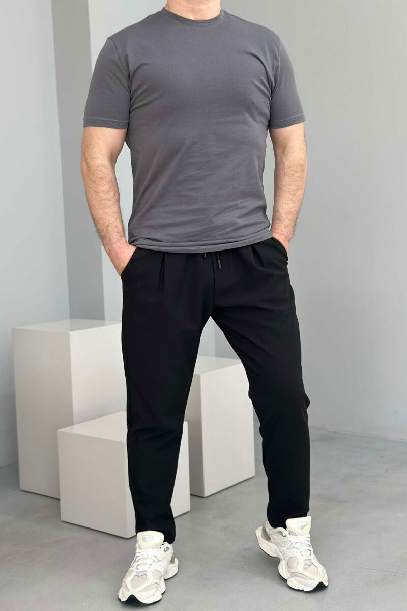 ROUND NECK ONE COLOR MEN T-SHIRT GREY/GRI - 2