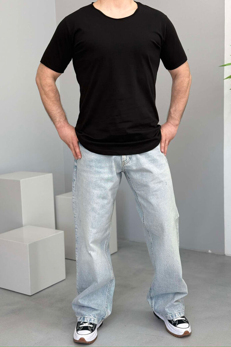 ROUND NECK ONE COLOR MEN T-SHIRT IRON GREY/GRI HEKURI - 2
