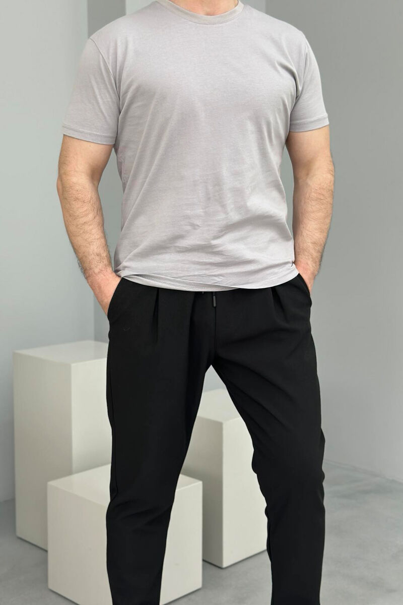 ROUND NECK ONE COLOR MEN T-SHIRT LIGHT GREY/GZ - 2