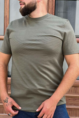 ROUND NECK ONE COLOR MEN T-SHIRT OLIVE/ULLI 