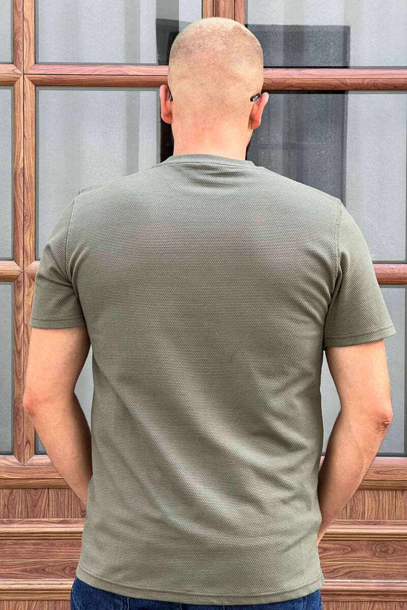 ROUND NECK ONE COLOR MEN T-SHIRT OLIVE/ULLI - 2