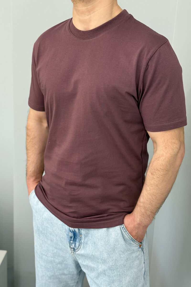 ROUND NECK ONE COLOR MEN T-SHIRT VINEGAR/UTHULL - 2