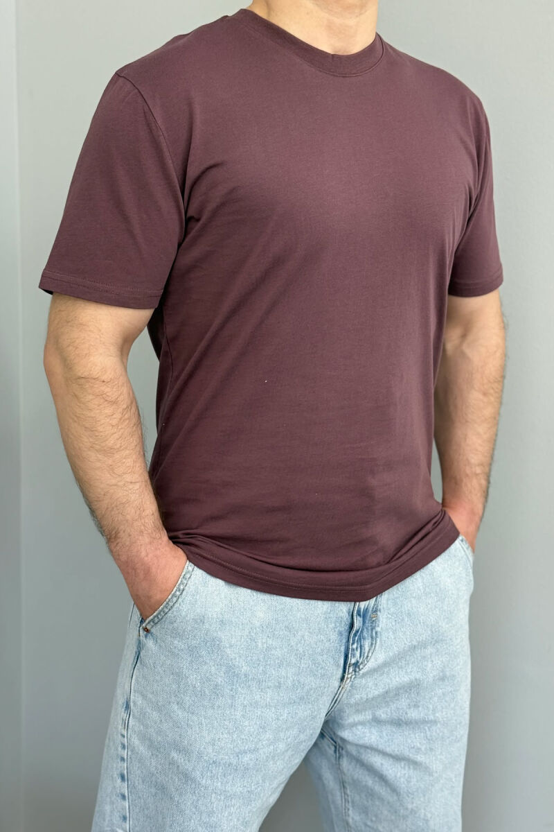 ROUND NECK ONE COLOR MEN T-SHIRT VINEGAR/UTHULL - 4