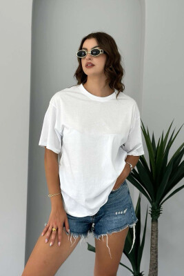 ROUND NECK ONE COLOR WOMAN T-SHIRT WHITE-E BARDHE 