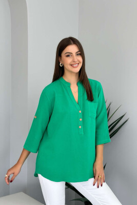 ROUND NECK ONE COLOR WOMEN SHIRT GREEN/JESHILE 