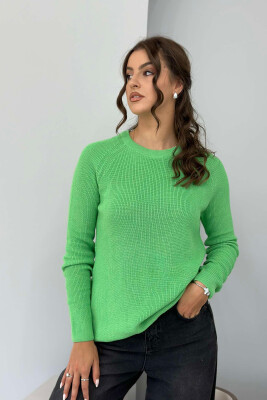 ROUND NECK ONE COLOR WOMEN SWEATSHIRT GREEN/JESHILE 