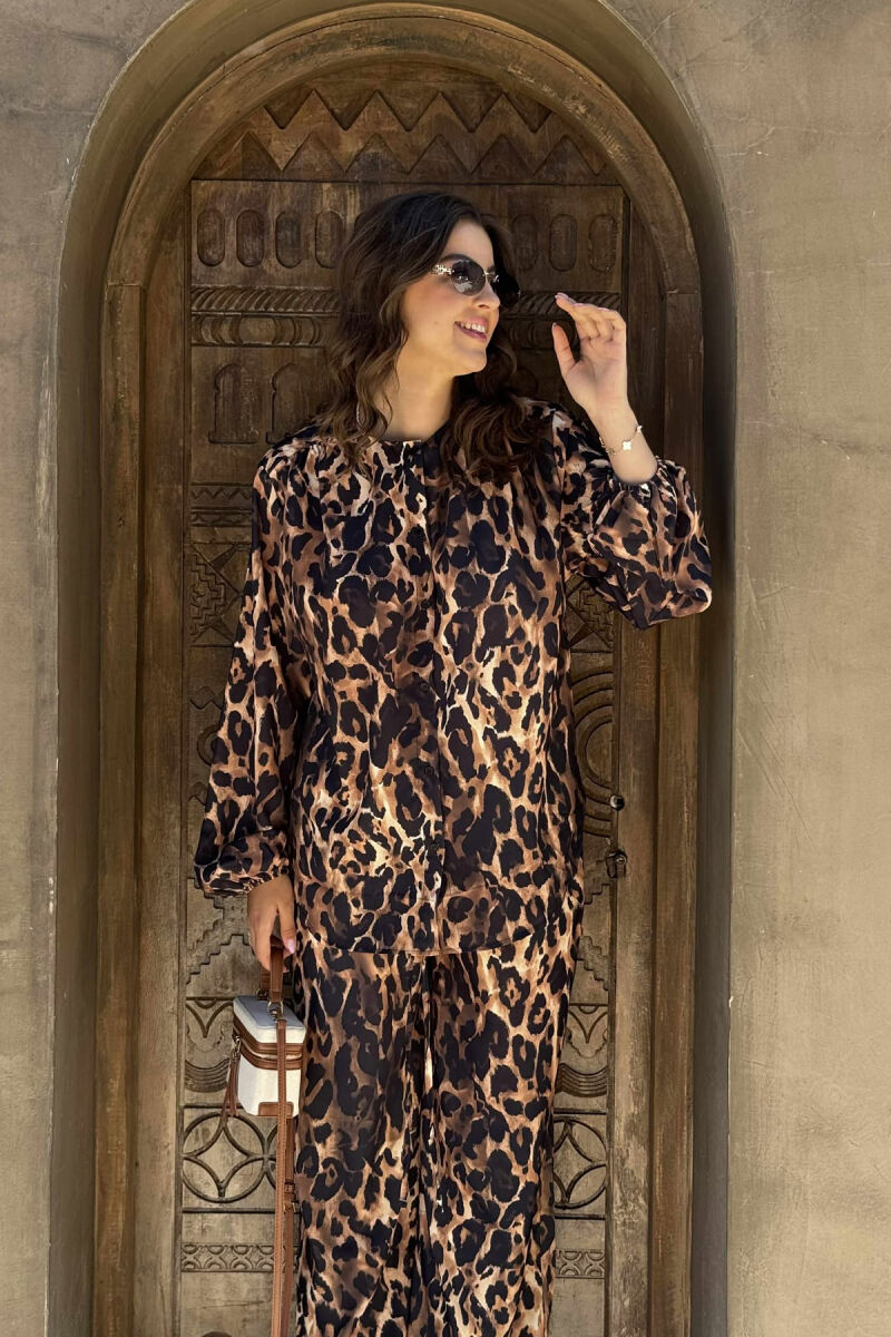 ROUND NECK SHIRT+TROUSERS WOMEN SET LEO/LEOPARD - 2