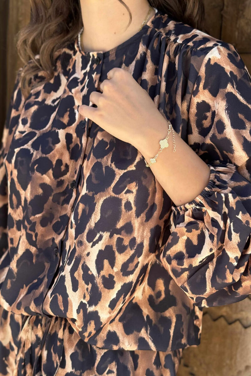 ROUND NECK SHIRT+TROUSERS WOMEN SET LEO/LEOPARD - 3