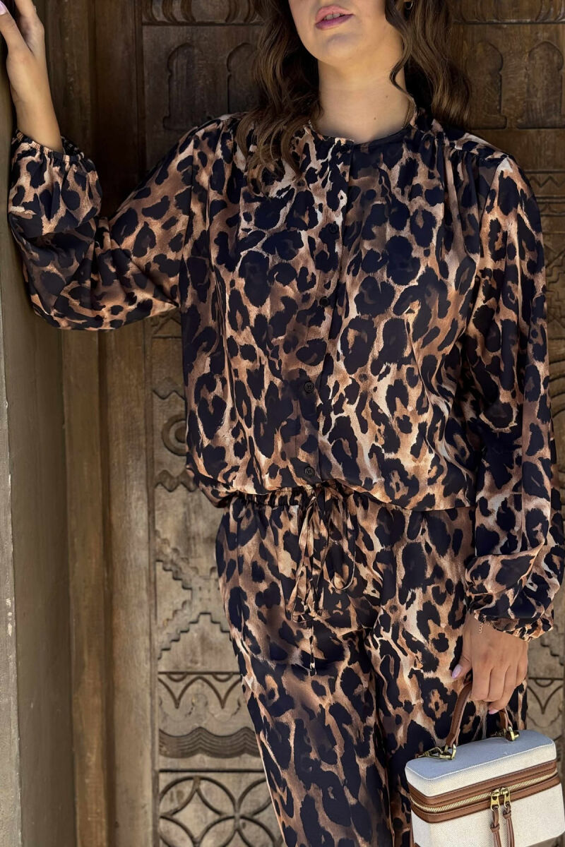 ROUND NECK SHIRT+TROUSERS WOMEN SET LEO/LEOPARD - 4