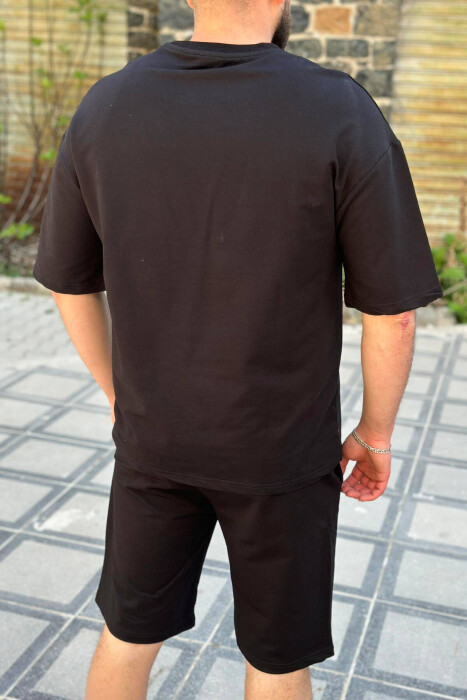 ROUND NECK SIMPLE COTTON MEN SET BLACK/ E ZEZE - 2