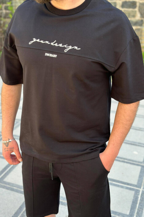 ROUND NECK SIMPLE COTTON MEN SET BLACK/ E ZEZE - 3