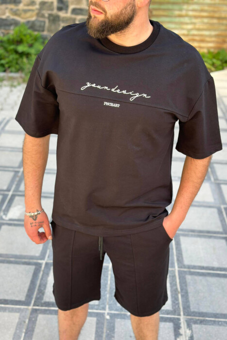 ROUND NECK SIMPLE COTTON MEN SET BLACK/ E ZEZE - 4